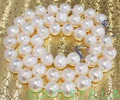 GENUINE 10-11mm FRESHWATER PEARL NECKLACE 50cm+FREE STUDS